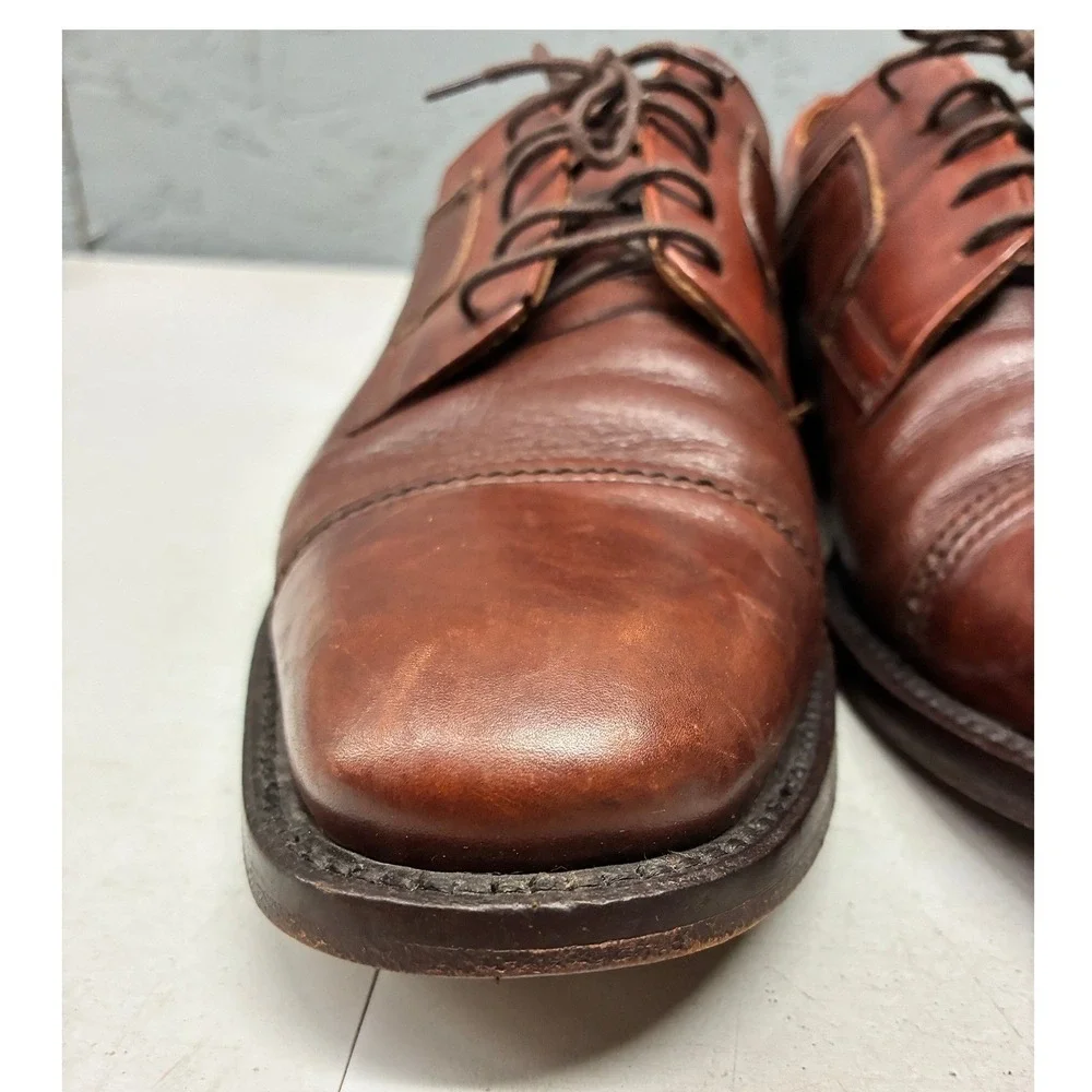 Pitti Shoes Firenze Cap Toe Derby Shoes Mens 8.5 M Brown Leather Made In Italy